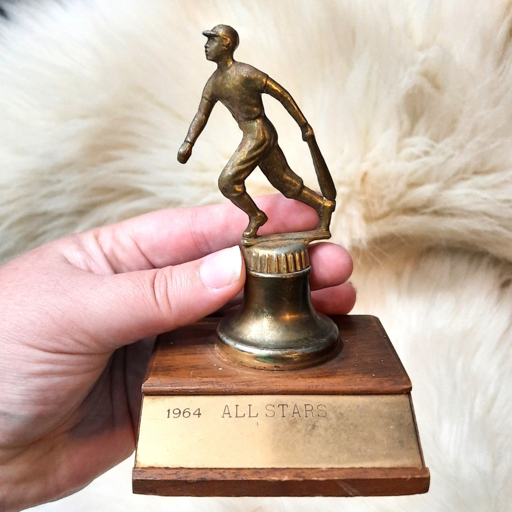 ~{Vintage}~ 1960's mini All Stars baseball trophy.